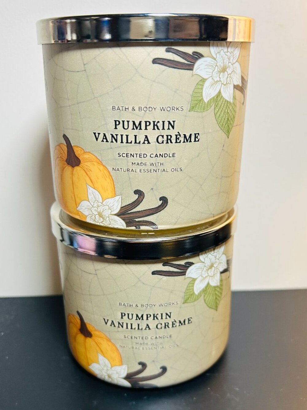 (2) Bath & Body Works Pumpkin Vanilla Crème 14.5 oz. Candles NEW